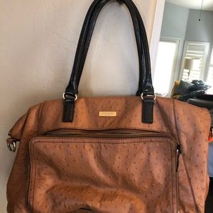 Kate Spade Nee York Ostrich Embossed Bowler Purse